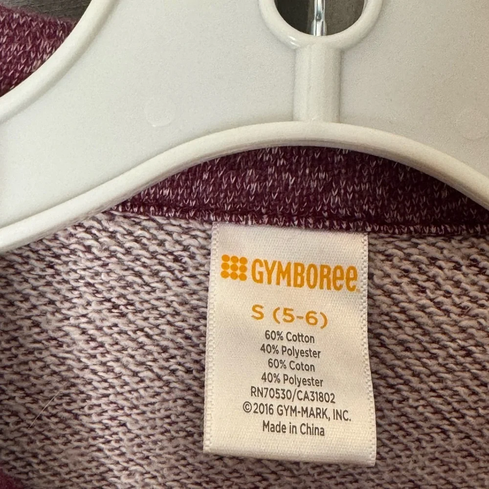 Gymboree Maroon Moto Jacket Girls Size 5/6 Heathered Zip Front Trendy Chic